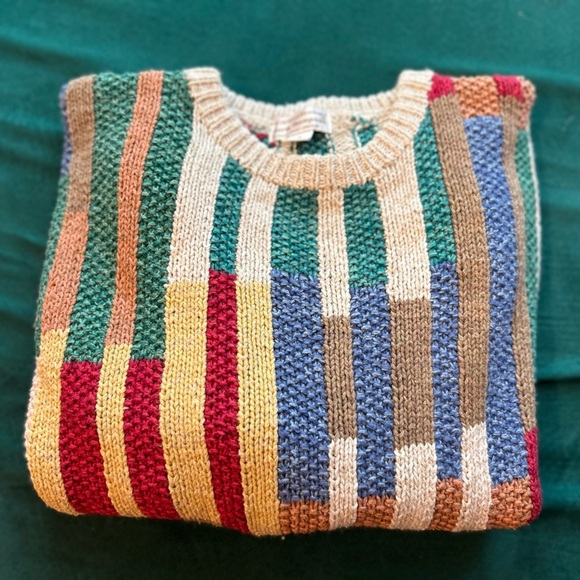 Vintage Norm Thompson Vibrant Striped Crewneck Sweater - Picture 9 of 10